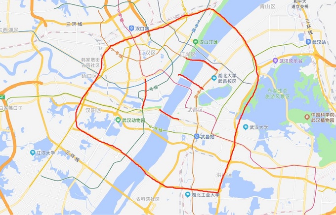 武汉限行区域范围图图片