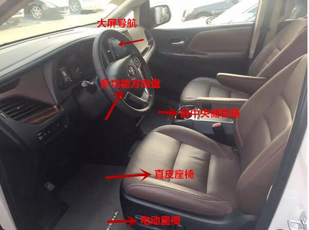 17款丰田塞纳四驱两驱配置介绍进口现车-图2